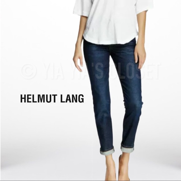 Helmut Lang Women’s SZ 24 High-Rise Slim Jeans in Dark Blue/Indigo Stretch Denim - Picture 3 of 14